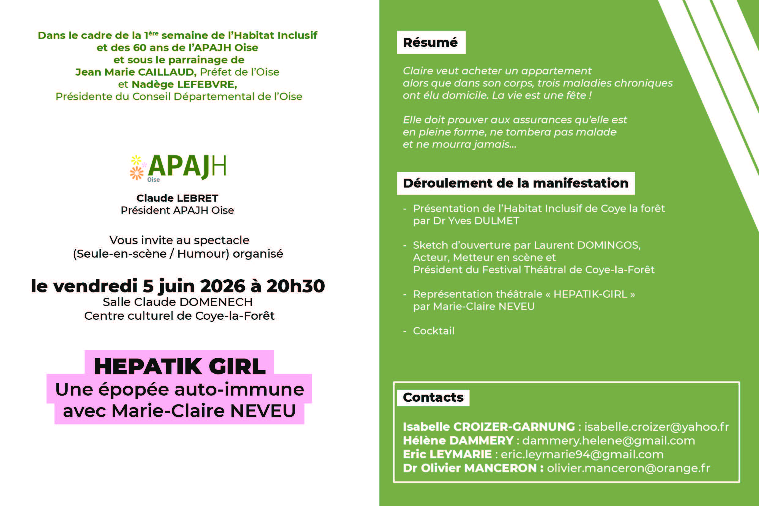 HEPATIK GIRL à Coye-la-Forêt : humour et habitat inclusif avec l’APAJH Oise