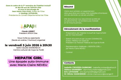 HEPATIK GIRL à Coye-la-Forêt : humour et habitat inclusif avec l’APAJH Oise